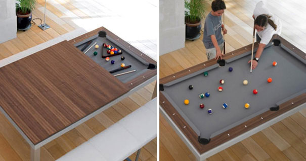 Dining and pool table
