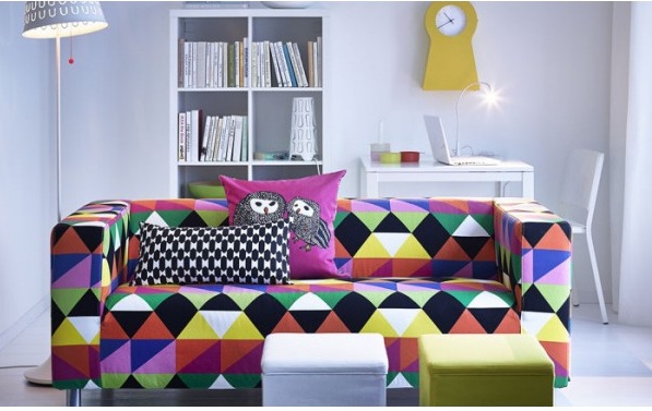 coloured sofa