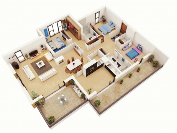 17 Three Bedroom House Floor Plans
